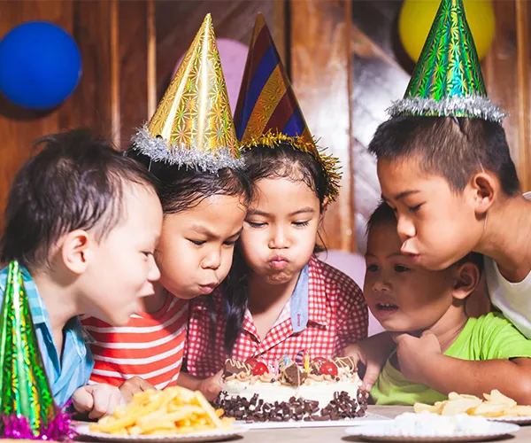 Group of children enjoying party games