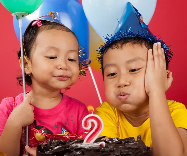 Playground activities during a birthday event
